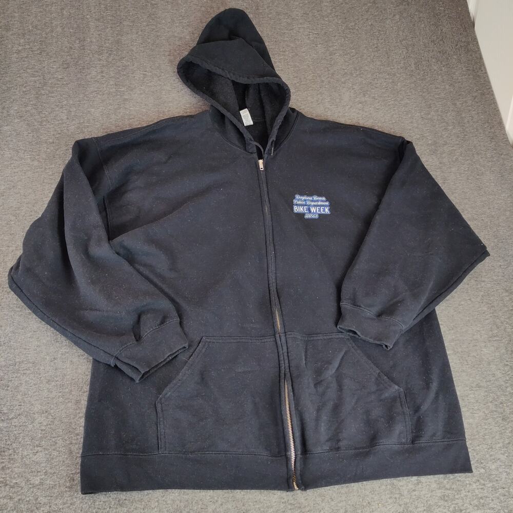 3XL Police Dept Daytona 2023 Bike Week zip black sweatshirt Hoodie
